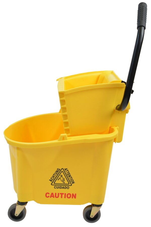 1026YW 26 Qt Yellow Mop Bucket With Side Press Wringer - Image 2