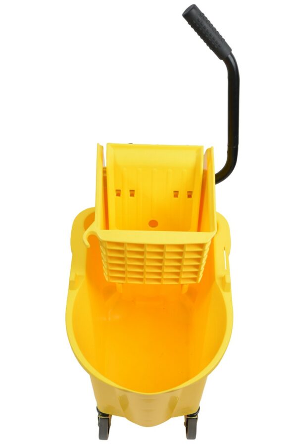 1026YW 26 Qt Yellow Mop Bucket With Side Press Wringer - Image 4