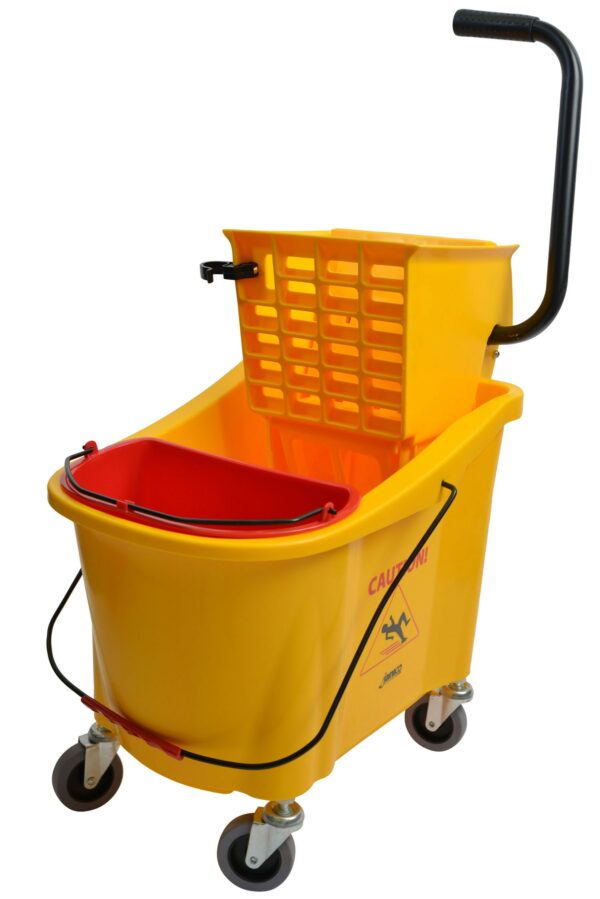 1036 36 Qt Yellow Mop Bucket With Side Press Wringer